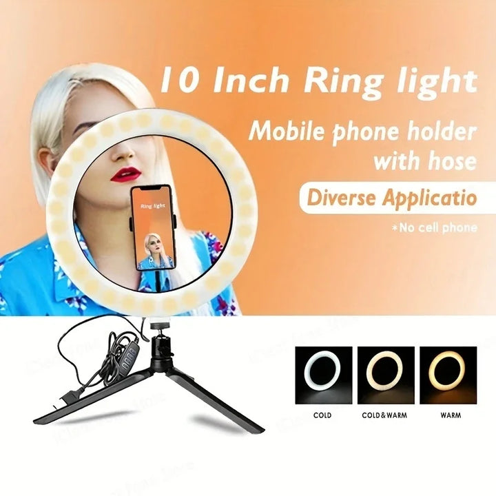 LED Selfie Ring Lamp Selfie Ring Lighting Photographic USB Remote Fill light For TikTok YouTube Video Live Phone Holder & Tripod