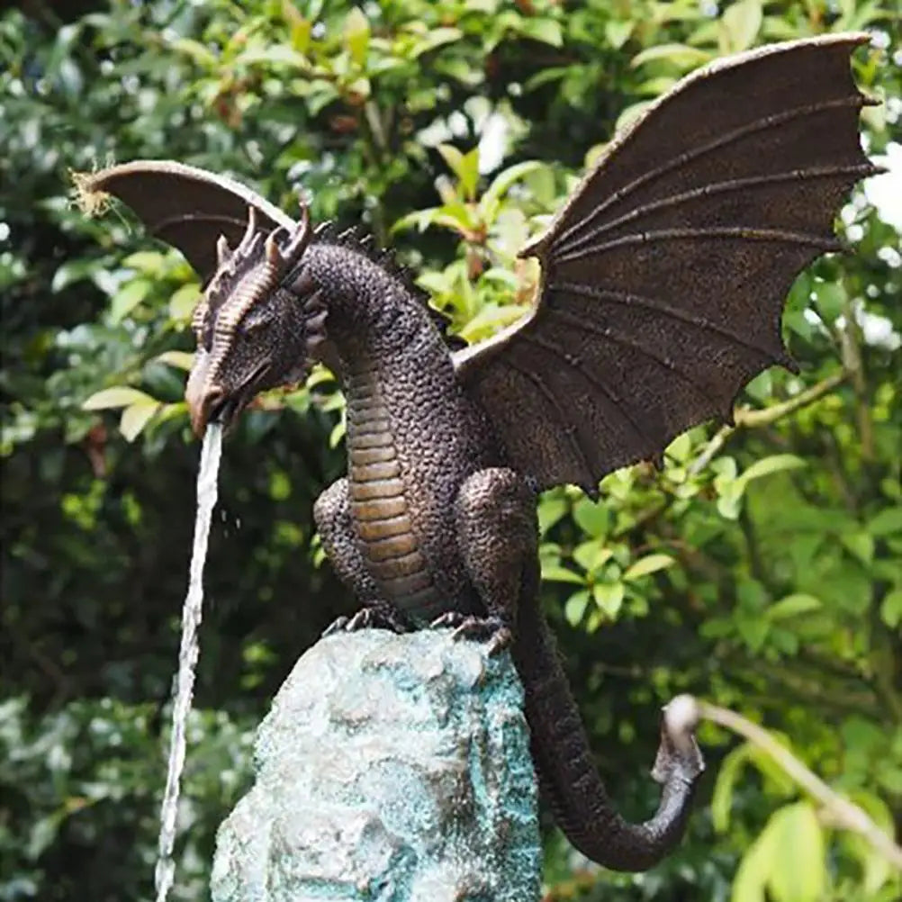 dragon garden statue resin fountain sculpture