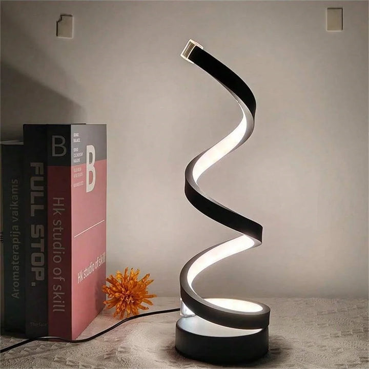 1pcs bedroom bedside lamp - 3-way dimmable touch light USB power supply, modern simple dimmable spiral bedside lamp