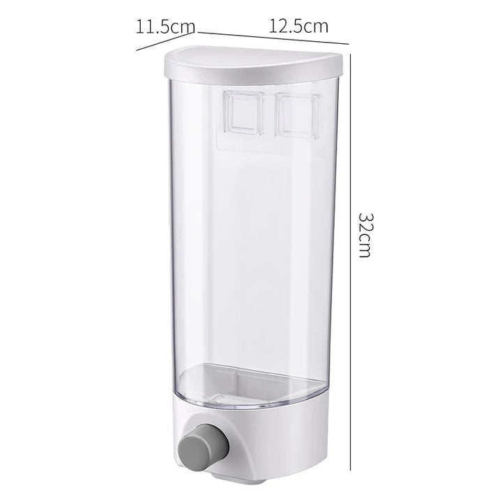 1.5L Wall Mounted Separate Rice Bucket Kitchen Cereal Dispenser Transparent Grain Jar Food Storage Box Container Sealed Tanks