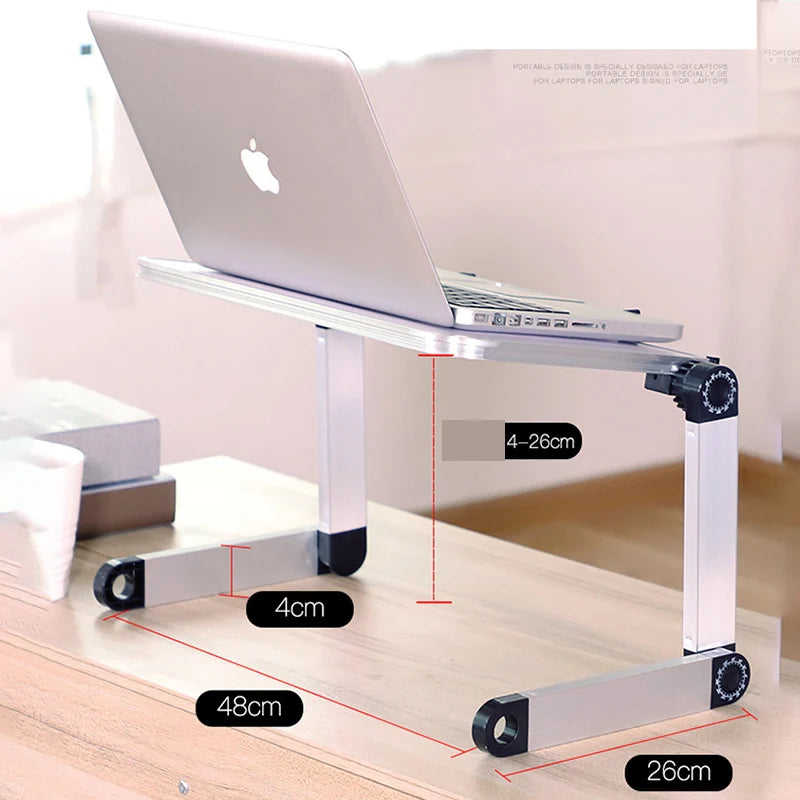 Adjustable Laptop Desk Stand Portable Aluminum Ergonomic Lapdesk ForSofa PC Notebook Table Desk Stand With Mouse Pad Punk