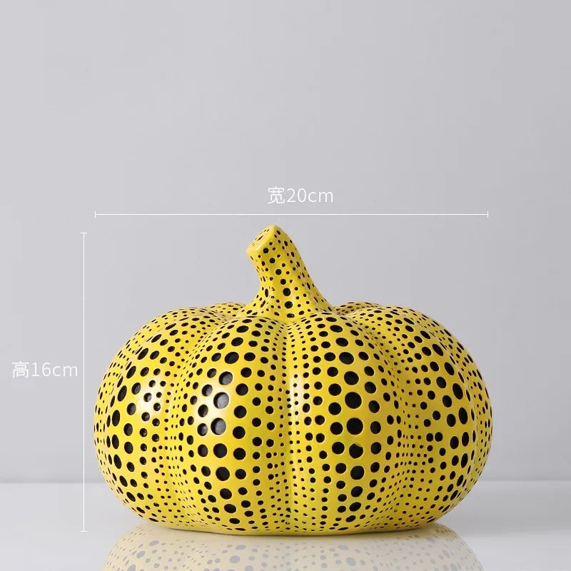 dotted blue pumpkin for Halloween shelf