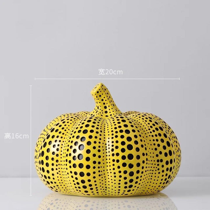 dotted blue pumpkin for Halloween shelf