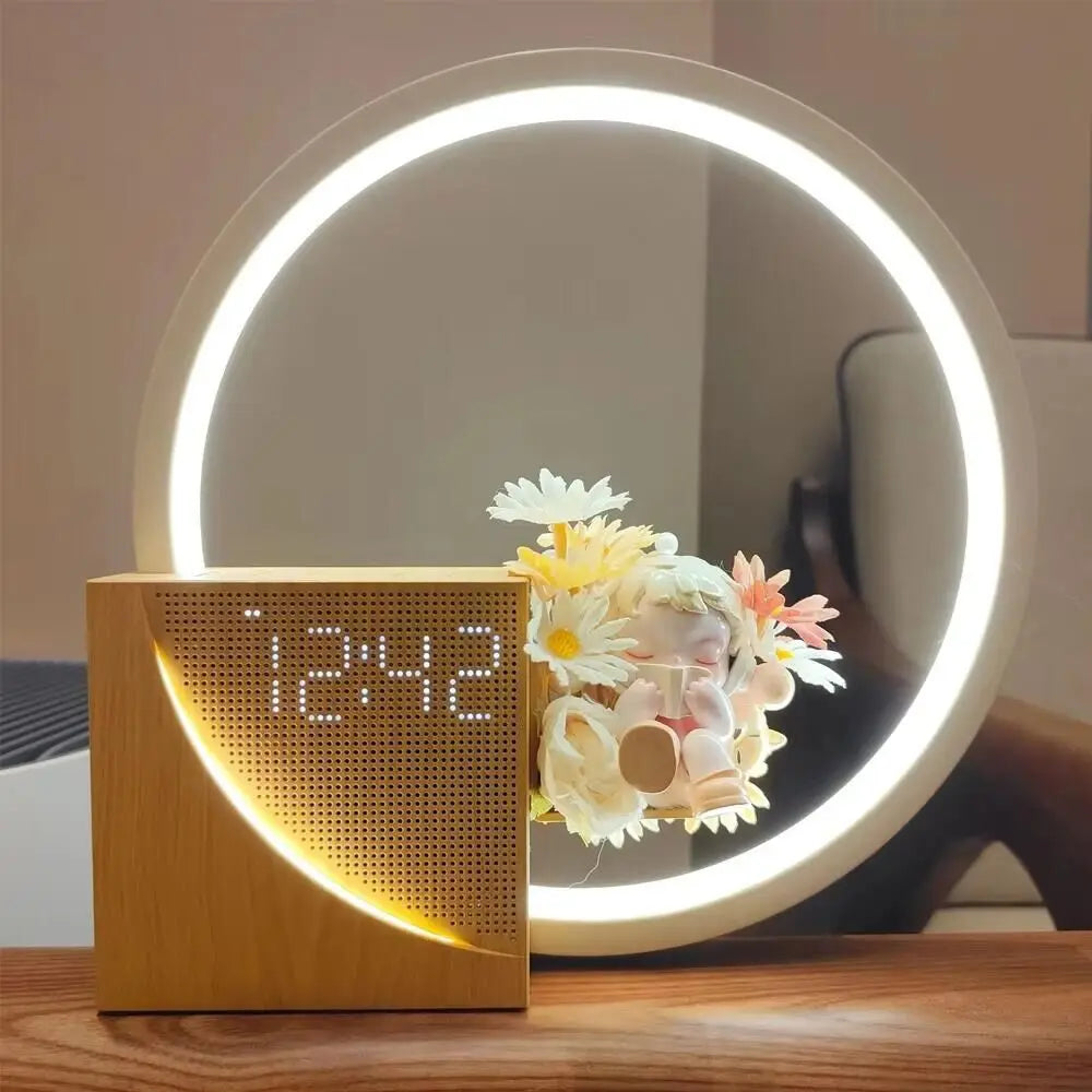 "touch night light with alarm and LED glow"