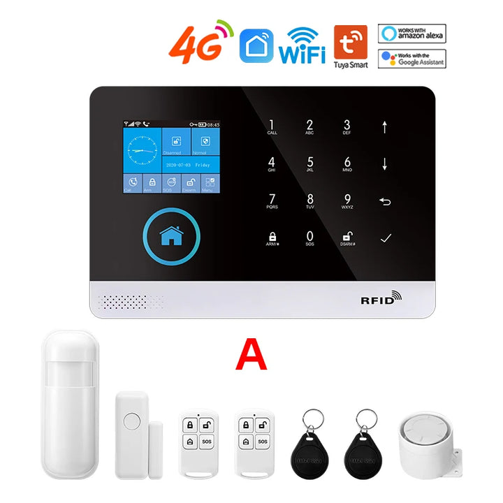 Tuya Wireless Security Protection Alarm Smart Home Alarm System kits House Security Protection Support Smart Life 2G/4G