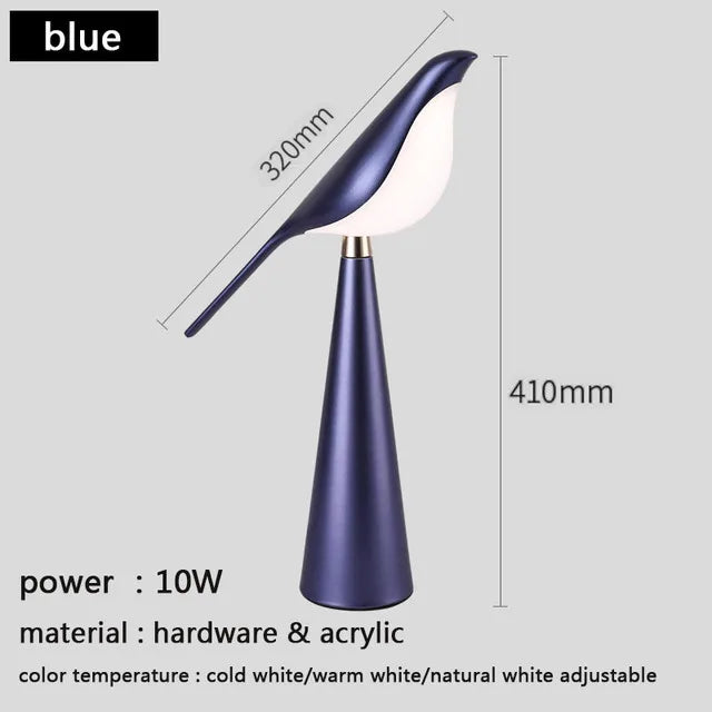 Modern Creative bird luminaria Design iron & acrylic LED soft table lamp home decor abajur adjustable reading baseus night light