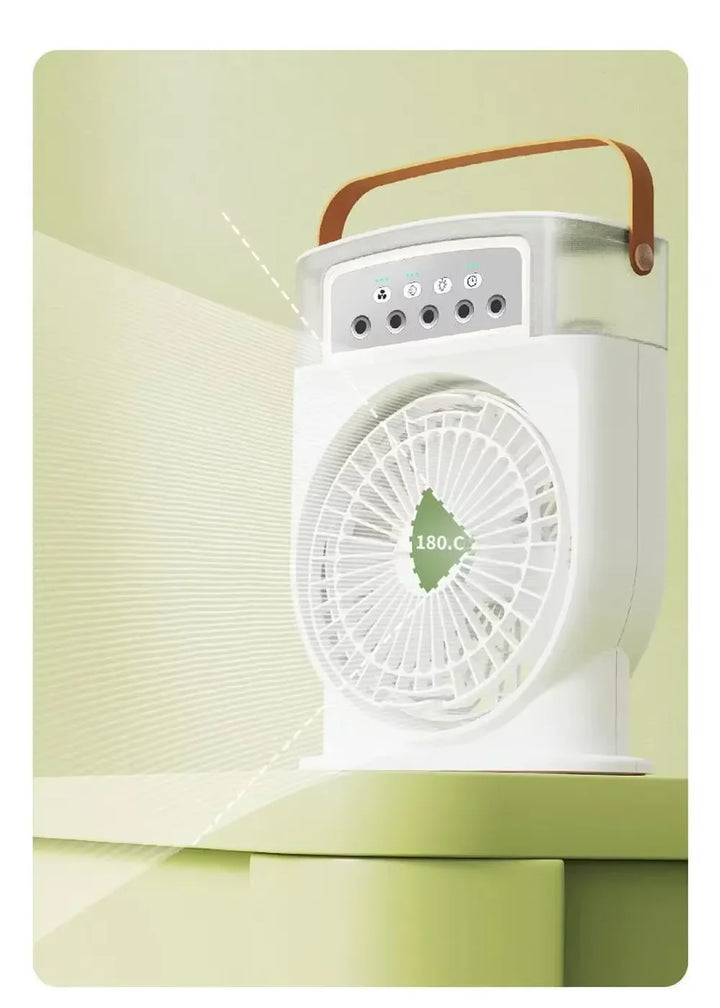 Portable Air Conditioner Fan 5-Hole Spray Air Cooing Mini Electric Fan HumidifierTable Fan For Home Air Cooler LED Night Lights