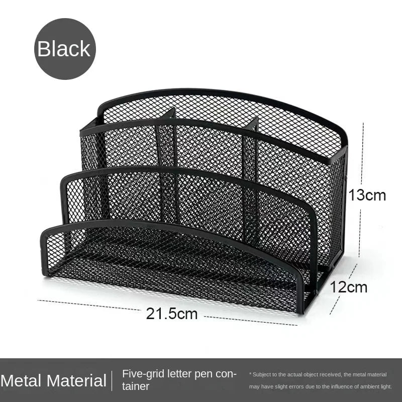Folder Holder Desk, 2 Pack Mail Organizer Letter Holder for Desk Metal Mesh with 3 Vertical Upright Compartments