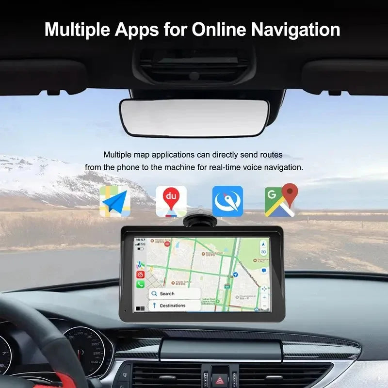 Wireless 7Inch Car Radio Automotive multimedia Carplay Android Auto GPS Navigation Rear View Camera BT AUX For Car Display