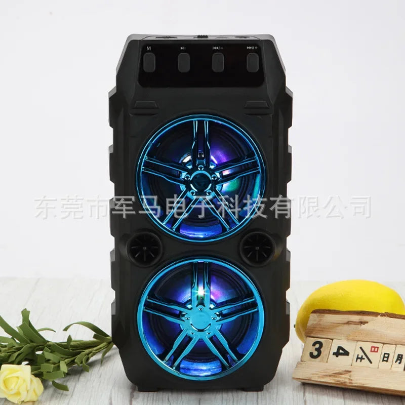 Wireless Dual Speaker Outdoor Portable High Volume Square Dance Subwoofer Card Insertion Caixa De Som Bluetooth Speaker Soundbar