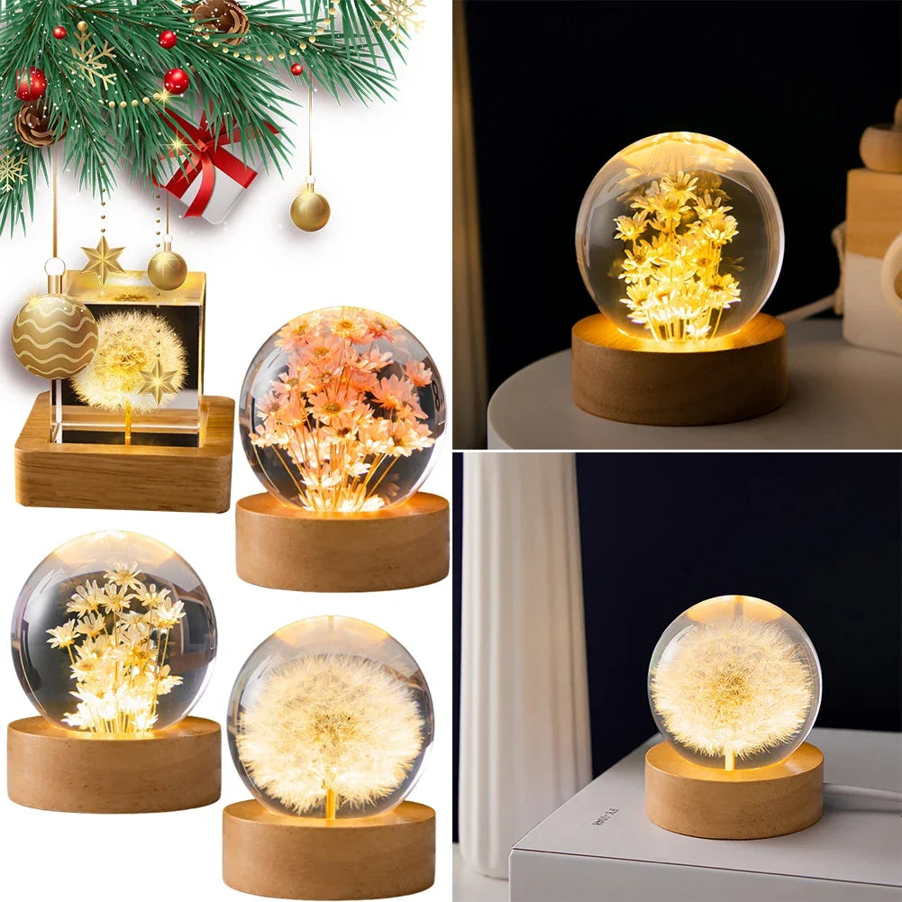 crystal ball lamp with galaxy design