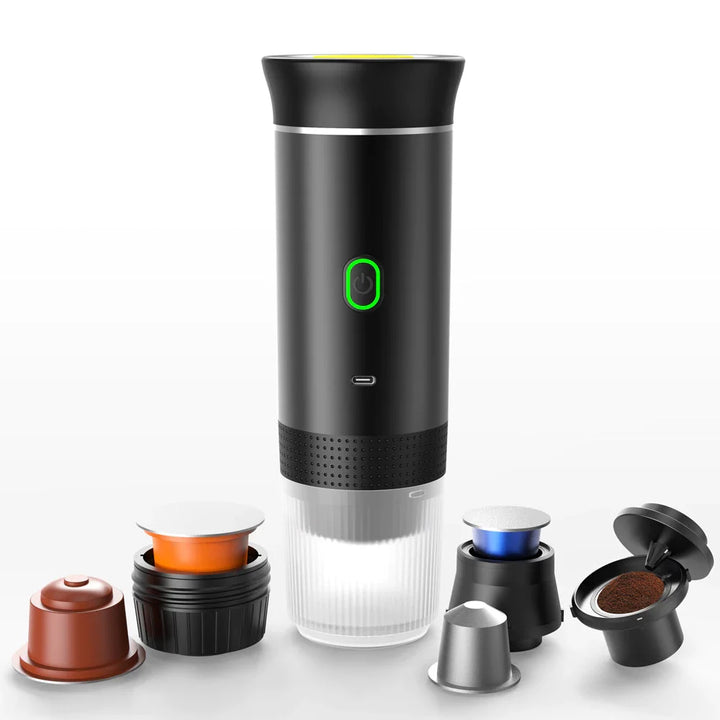 3-in-1 Portable Electric Coffee Maker 20Bar Espresso Machine, Capsule&Powder Compatible for Camping/Office/Travel with Fast Heat