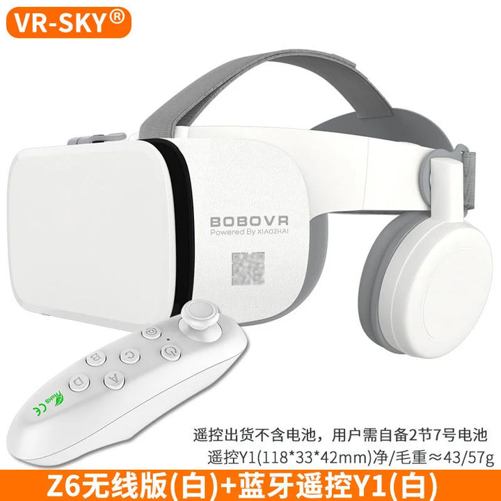 BOBOVR Z6 Bluetooth Wireless Headphones VR Glasses 3D Virtual Reality Headset for Smartphone Movies Games Comfortable Lightweigh