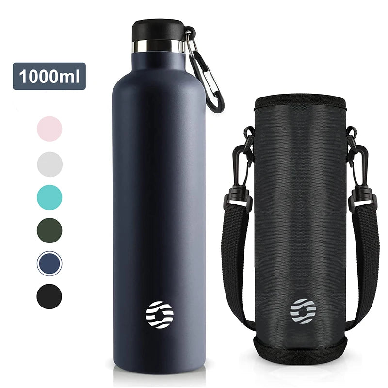 double wall insulated sports water bottle.