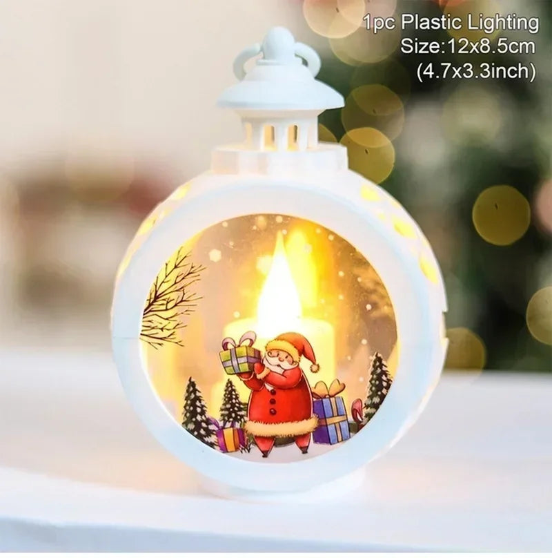"battery operated snow globe lantern for holiday decor"