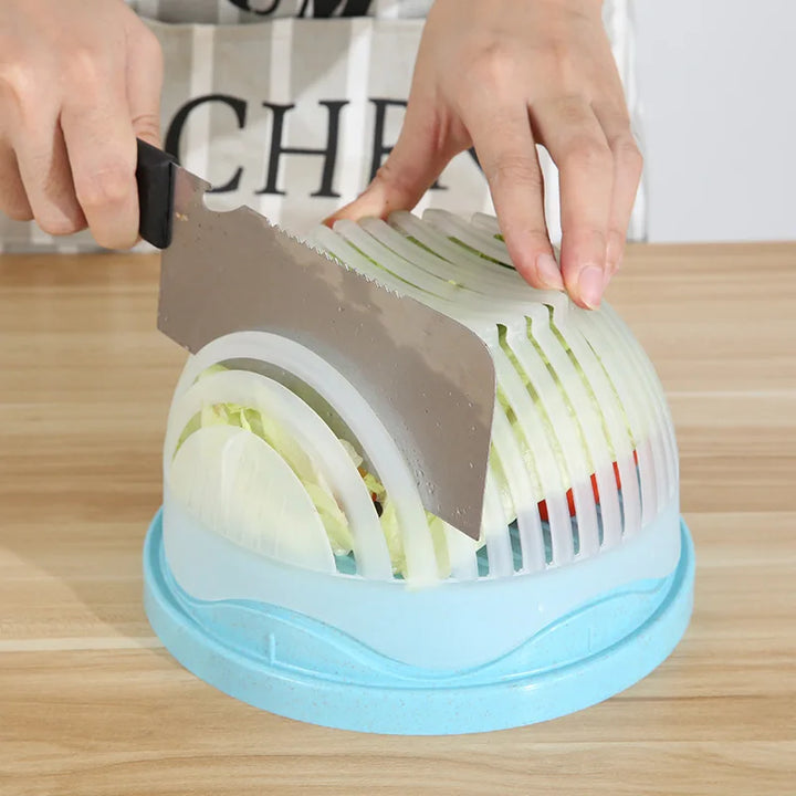 1PC Vegetable Salad Cutter Cutting Bowl Chopper for Vegetable SliceCut Fruit Salad Kitchen Tools Accessorie Gadgets Kitchen Item