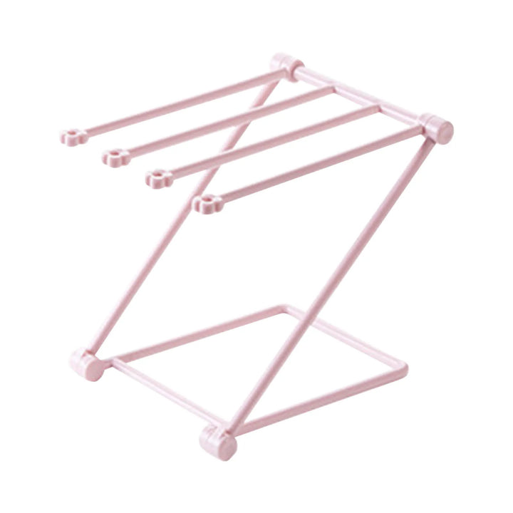 Countertop Dishcloth Drying Rack 4 Arms Folding Vertical Hand Towel Stand Dish Rag Storage Holder for Kitchen Washcloth Holder
