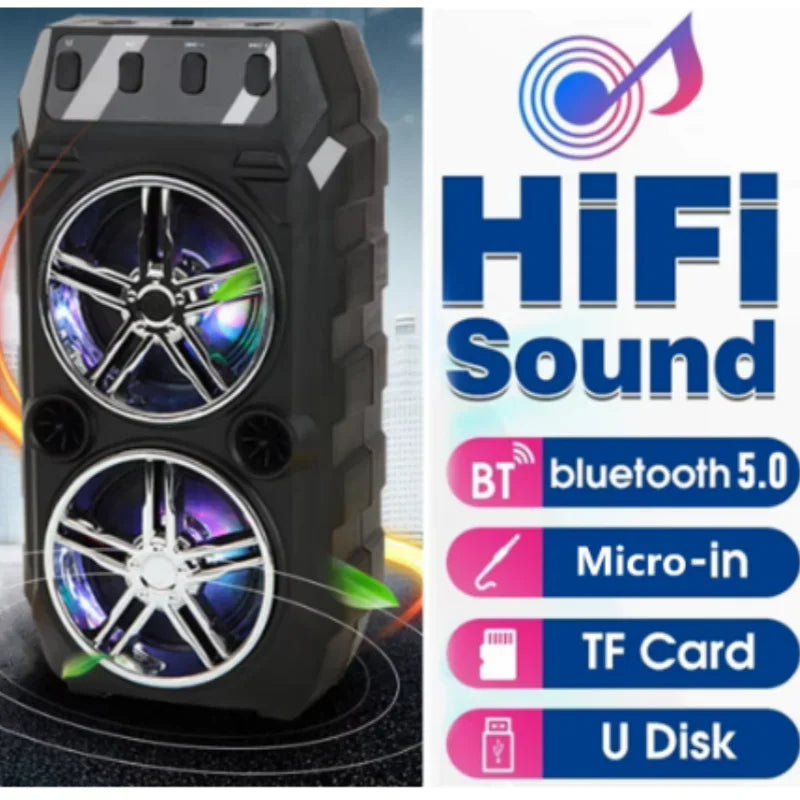 Wireless Dual Speaker Outdoor Portable High Volume Square Dance Subwoofer Card Insertion Caixa De Som Bluetooth Speaker Soundbar