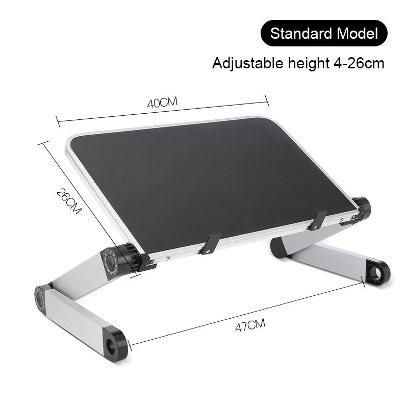 Adjustable Laptop Desk Stand Portable Aluminum Ergonomic Lapdesk ForSofa PC Notebook Table Desk Stand With Mouse Pad Punk