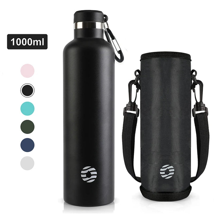 vacuum insulated 24 hour hot cold water bottle.