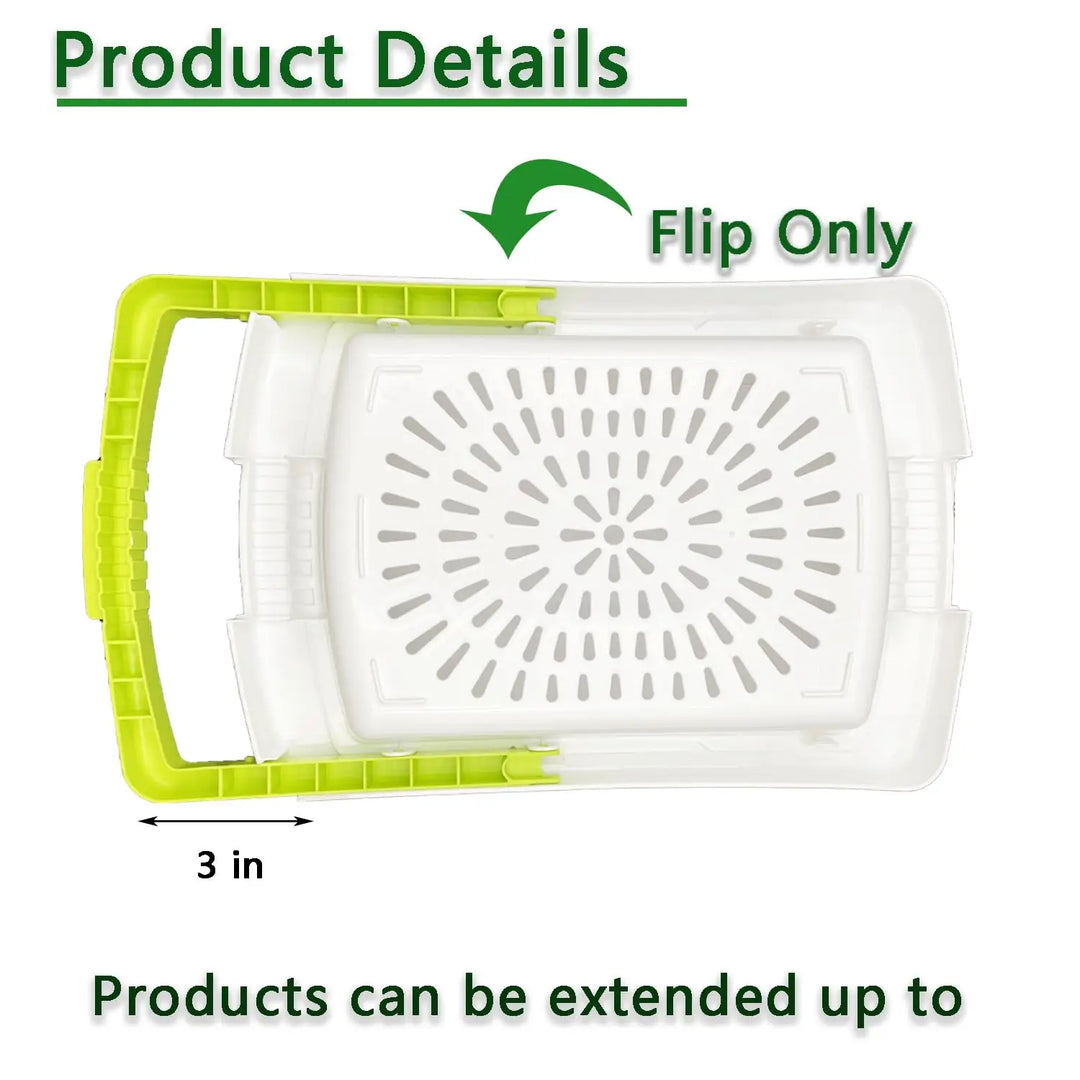 3 in 1 Kitchen Multifunction Sink Strainer Plastic Cutting Board Storage Basket Over Chopping with Containers Retractable Drain