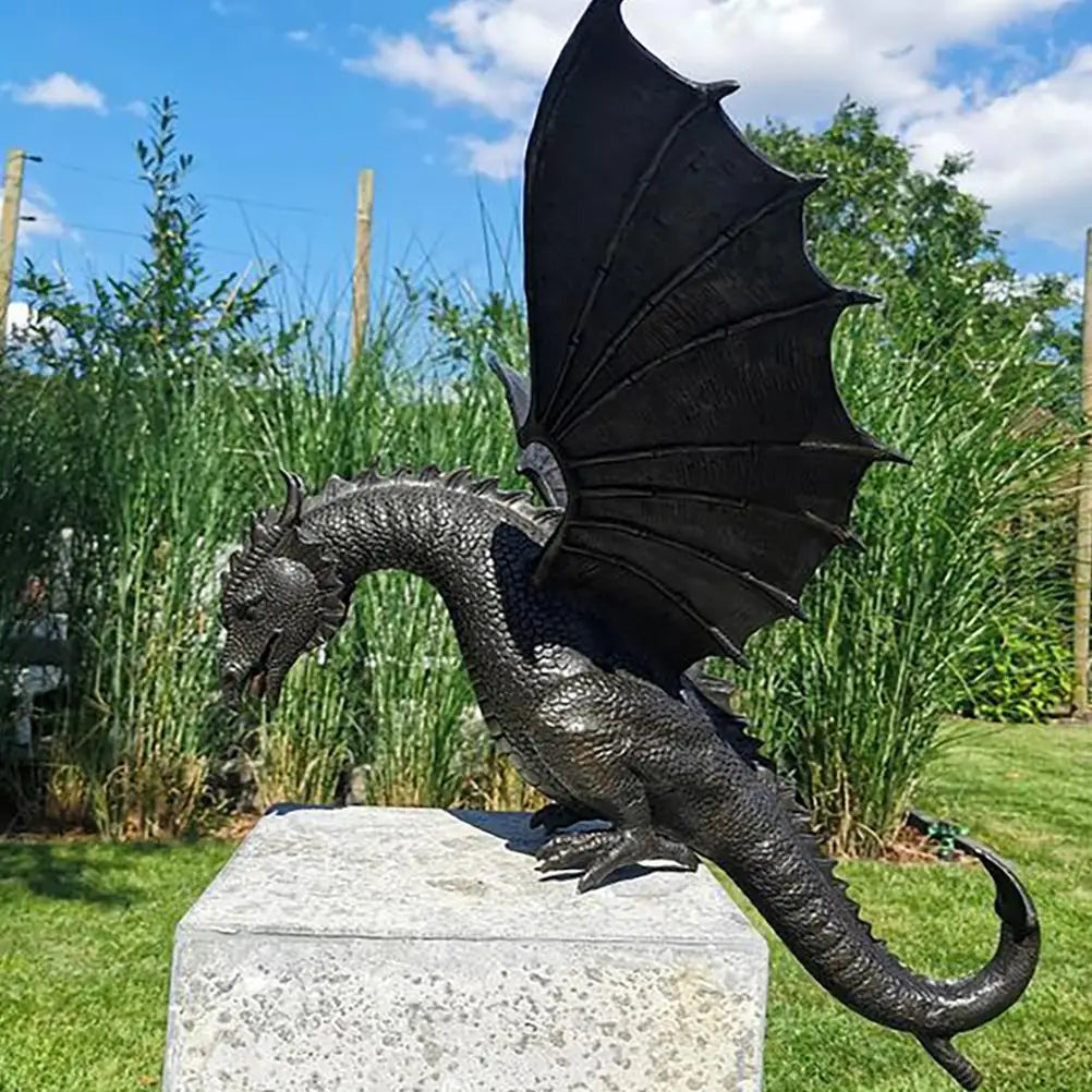 resin dragon statue with water feature