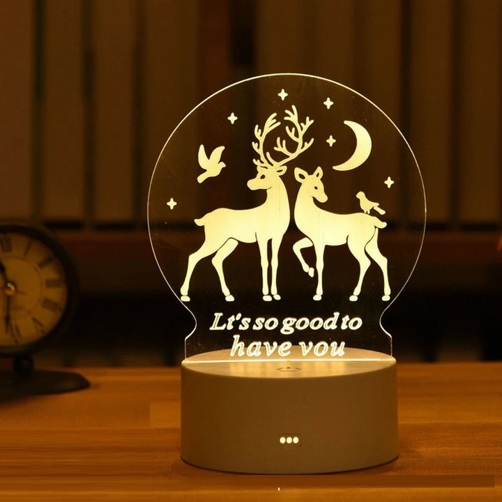 3D Lamp Acrylic USB LED Night Lights Neon Sign Lamp Xmas Christmas Decorations for Home Bedroom Birthday Decor Wedding Gifts