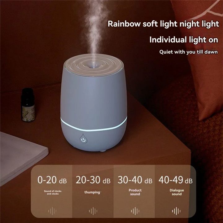 compact mini humidifier with LED light feature