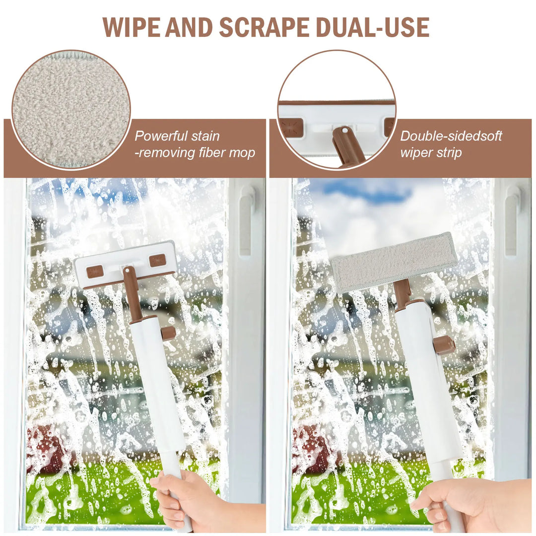 Self Squeezing Mop Microfiber Portable Mini Mop Hand Wash Free Cleaning Mop with 4 Replacement Cloth Pad for Bathroom Kitchen