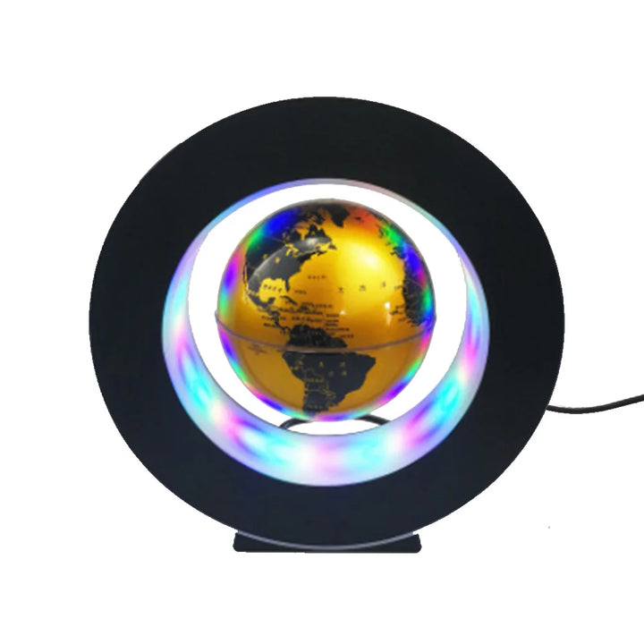 World Globe Pattern Magnetic Levitation Globe LED Rotating Earth Floating Ball Lamp O Shape Bedside Lights Novelty Birthday Gift