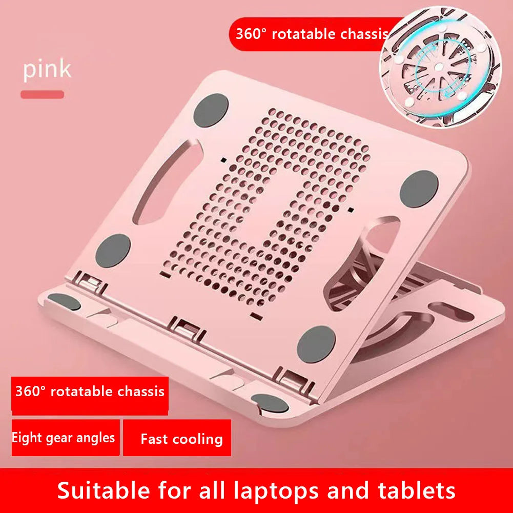 Gaming PC Laptop Cooler ABS/Aluminum Alloy 2/4 Silent Fan Foldable Laptop Cooling Pad Support Portable Height Adjustable Stand