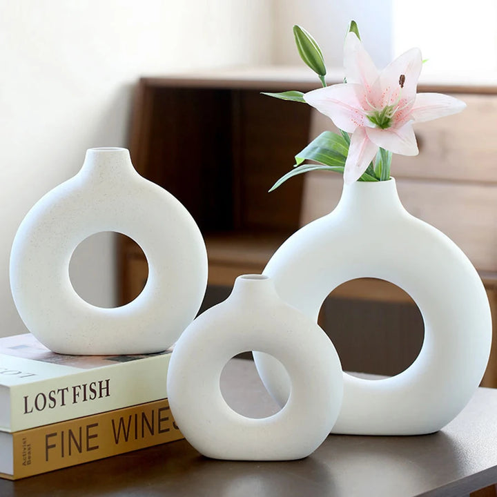 home decor with donut vase