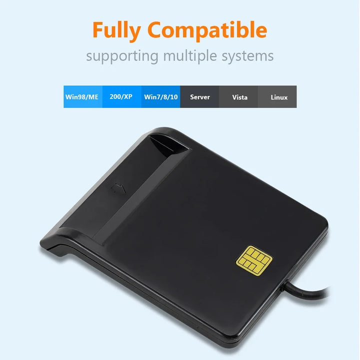 USB Smart Card Reader for Bank Card IC/ID EMV DNIE ATM CAC SIM Card Cloner Connector Card Reader for Windows 7 8 10 for Linux OS
