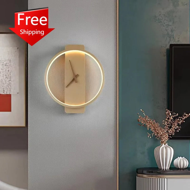 bedroom led wall clock with backlight