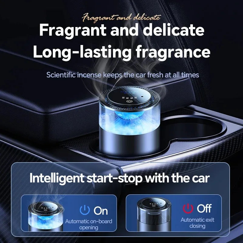 New Smart Car Air Freshener Rechargeable Car Aroma Diffuser Cloud Mist with Sound Pickup Lamp RGB Light for Automotive Interior