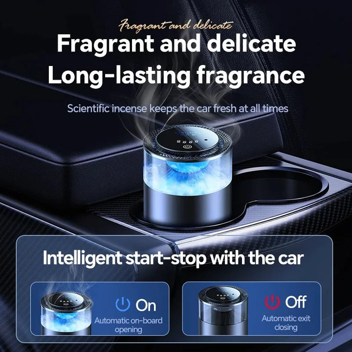 New Smart Car Air Freshener Rechargeable Car Aroma Diffuser Cloud Mist with Sound Pickup Lamp RGB Light for Automotive Interior