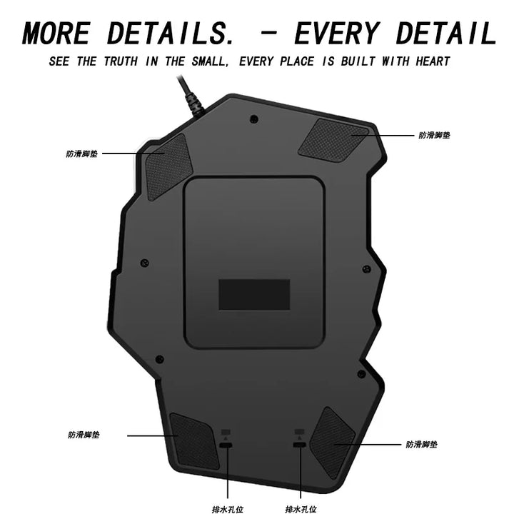 G92 One-handed Keyboard Mechanical Feel Game Left Pistol God Throne Ergonomic Wired Mobile Game Keyboard