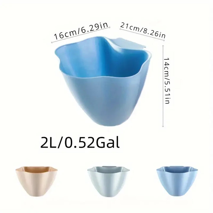 1pc Hanging Kitchen Waste Bin, Plastic Over Cabinet Garbage Bowl, 2L/0.52gal Trash Can For Food Scraps Collection, Space Saving,