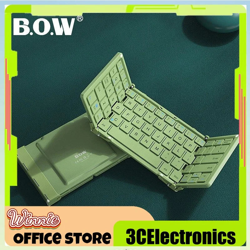 Bow Wireless Folding Keyboard Touchpad Numeric Pad Rechargeable Foldable Bluetooth Keyboard Tablet Ipad Convenient Keyboard