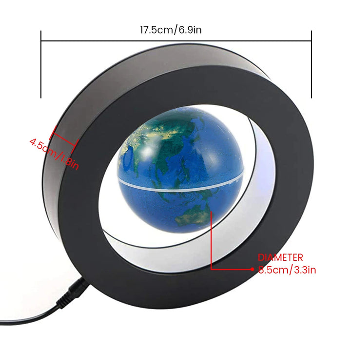 World Globe Pattern Magnetic Levitation Globe LED Rotating Earth Floating Ball Lamp O Shape Bedside Lights Novelty Birthday Gift