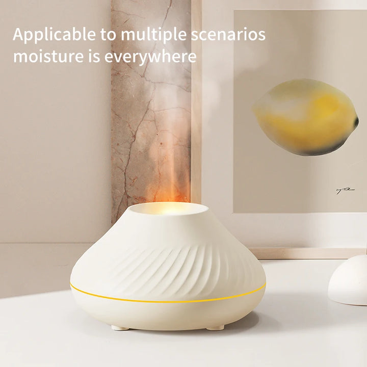 "USB cool mist aroma diffuser with flame design"
