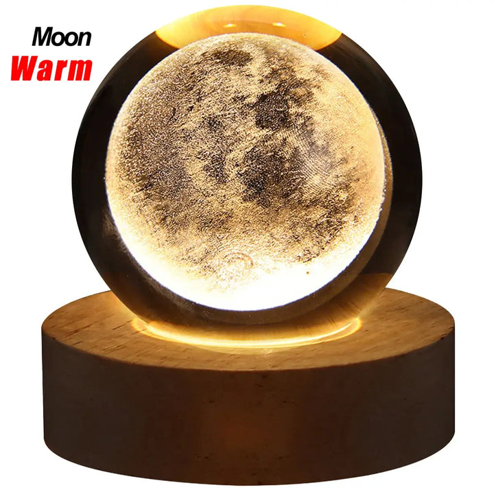 LED lit 3D planet crystal for astronomy lovers USA