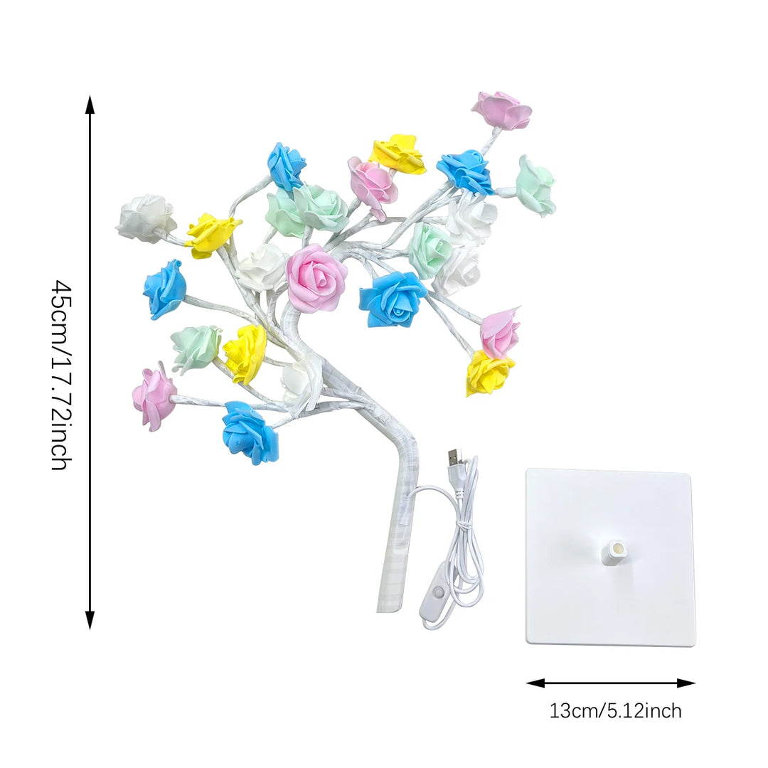 pink led rose tree lamp decor for USA home"