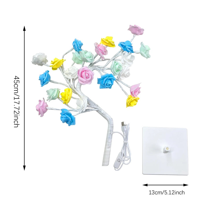 pink led rose tree lamp decor for USA home"