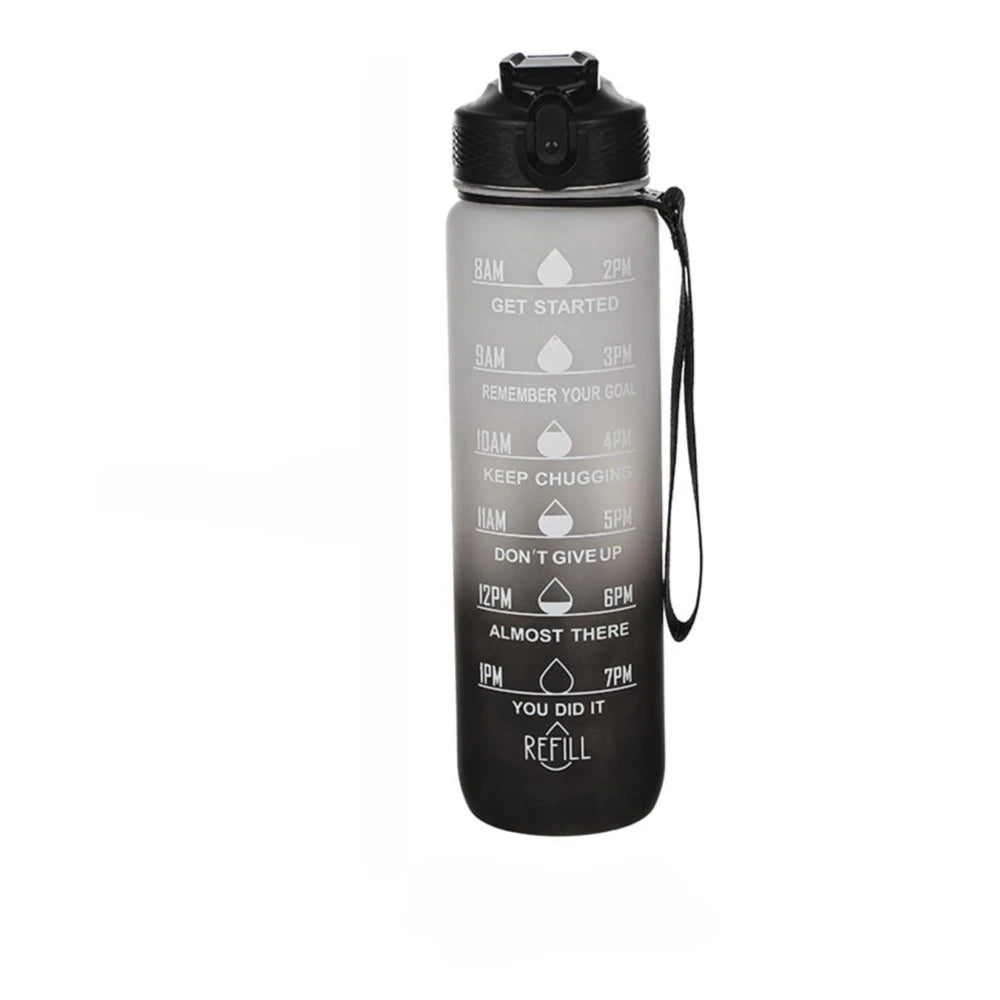 1000ml Leak Proof Water Bottles with Times to Drink and Straw Motivational Drinking Sports Water Bottle for Fitness Gym Outdoor