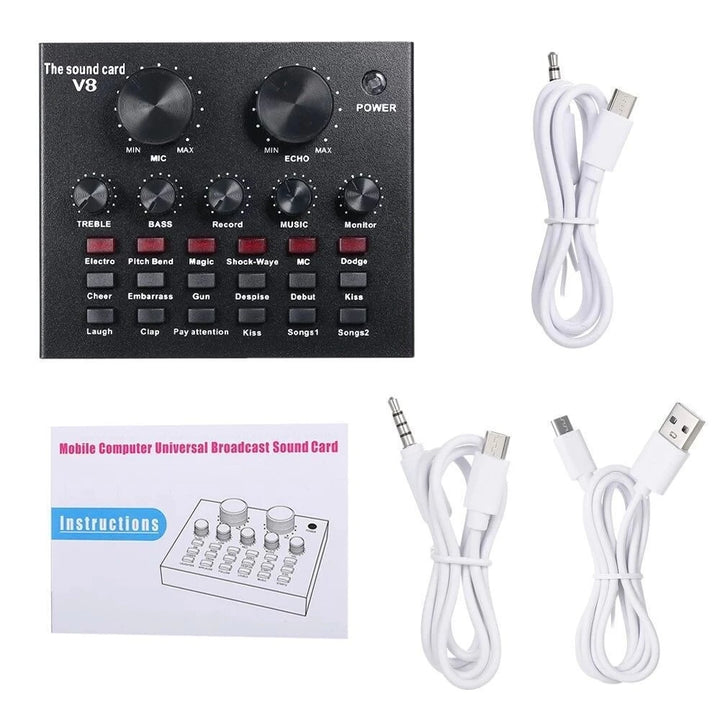 Bm800 Condenser Microphone V8 Mobile Phone Sound Card Anchor Computer Recording Stand Live Streaming Online Usb Cantilever Brack