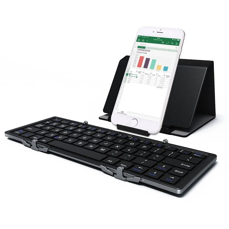 Bow Wireless Folding Keyboard Touchpad Numeric Pad Rechargeable Foldable Bluetooth Keyboard Tablet Ipad Convenient Keyboard
