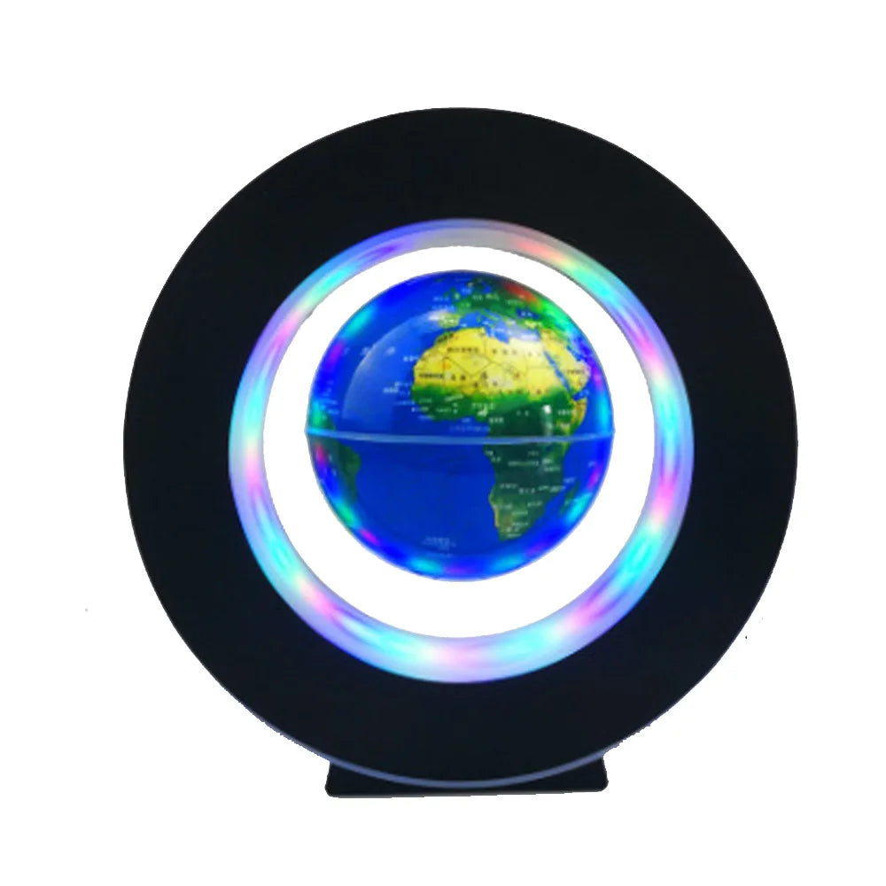 World Globe Pattern Magnetic Levitation Globe LED Rotating Earth Floating Ball Lamp O Shape Bedside Lights Novelty Birthday Gift