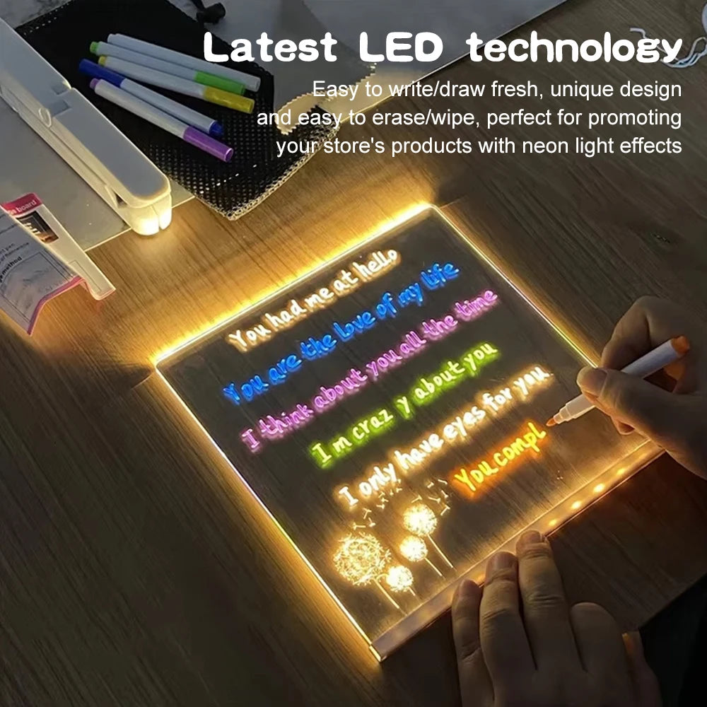 light up acrylic message board for desk