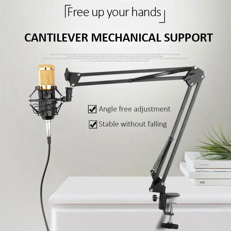Bm800 Condenser Microphone V8 Mobile Phone Sound Card Anchor Computer Recording Stand Live Streaming Online Usb Cantilever Brack